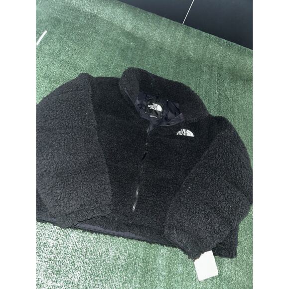 NWT North Face Women’s High Pile Sherpa Nuptse Short Crop 3XL Jacket Black J11 - Picture 5 of 16